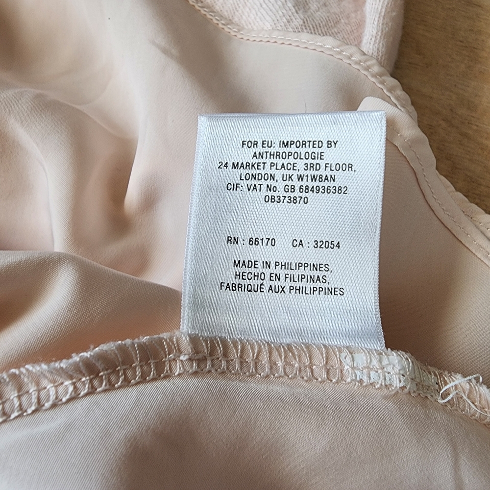 Meadow Rue Anthropologie Melia Blush Peplum Blouse Large - Picture 14 of 14